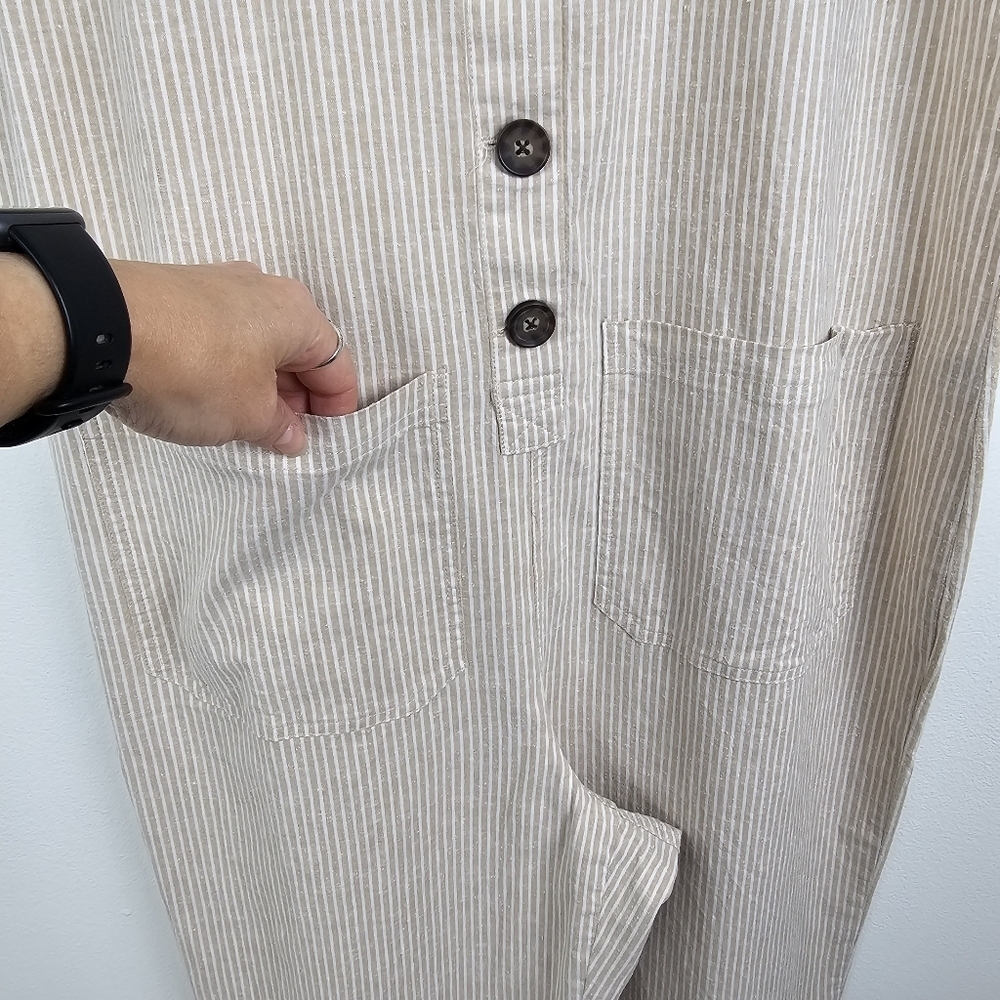 NWT Marine Layer Sydney Beach Jumpsuit in Natural Stripe - Picture 11 of 14
